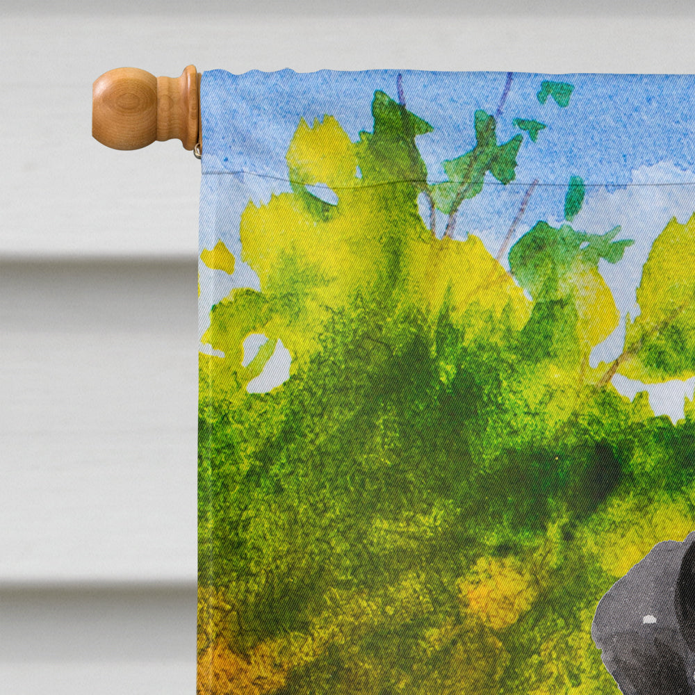 Fall Black Labrador Retriever House Flag 28x40 Porch Sleeve Pole Decorative Outside Yard Banner Artwork Wall Hanging, Polyester