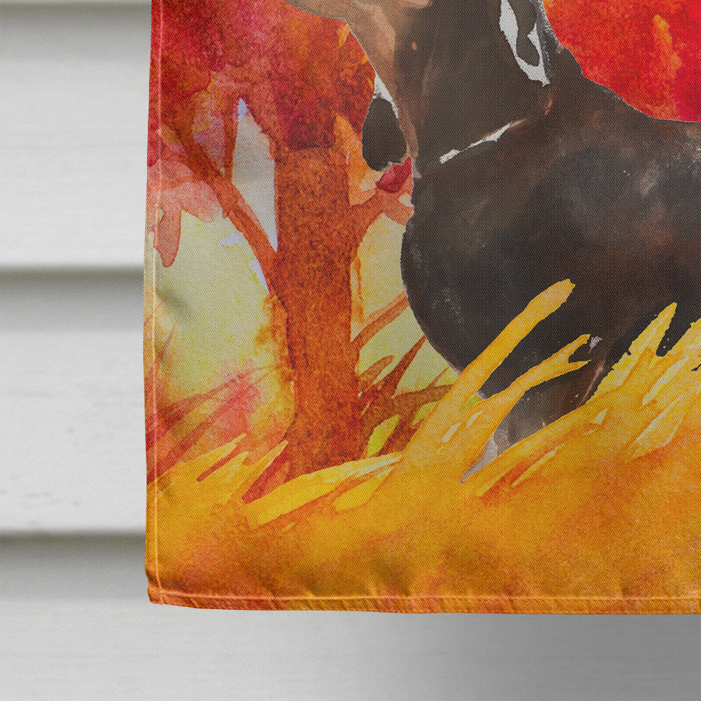 Fall Dachshund House Flag 28x40 Porch Sleeve Pole Decorative Outside Yard Banner Artwork Wall Hanging, Polyester