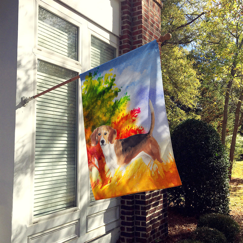 Fall Beagle House Flag 28x40 Porch Sleeve Pole Decorative Outside Yard Banner Artwork Wall Hanging, Polyester