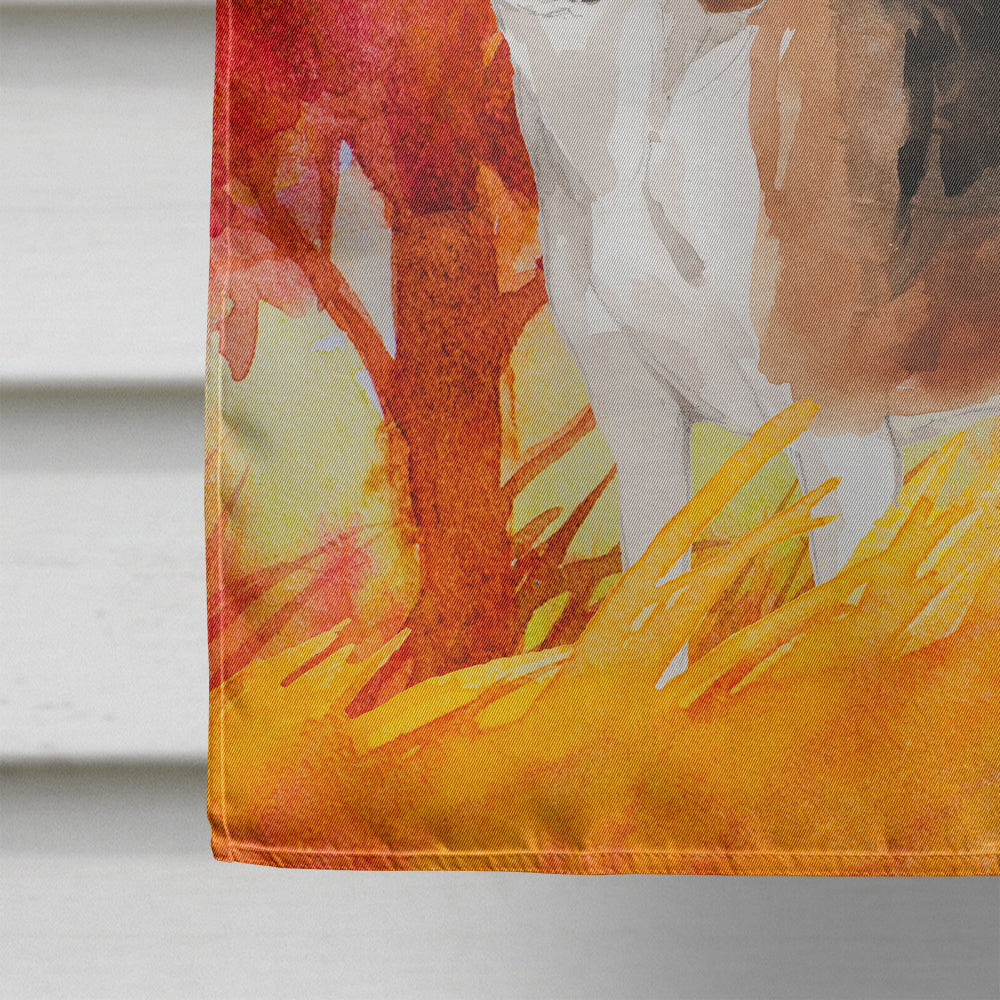 Fall Beagle House Flag 28x40 Porch Sleeve Pole Decorative Outside Yard Banner Artwork Wall Hanging, Polyester