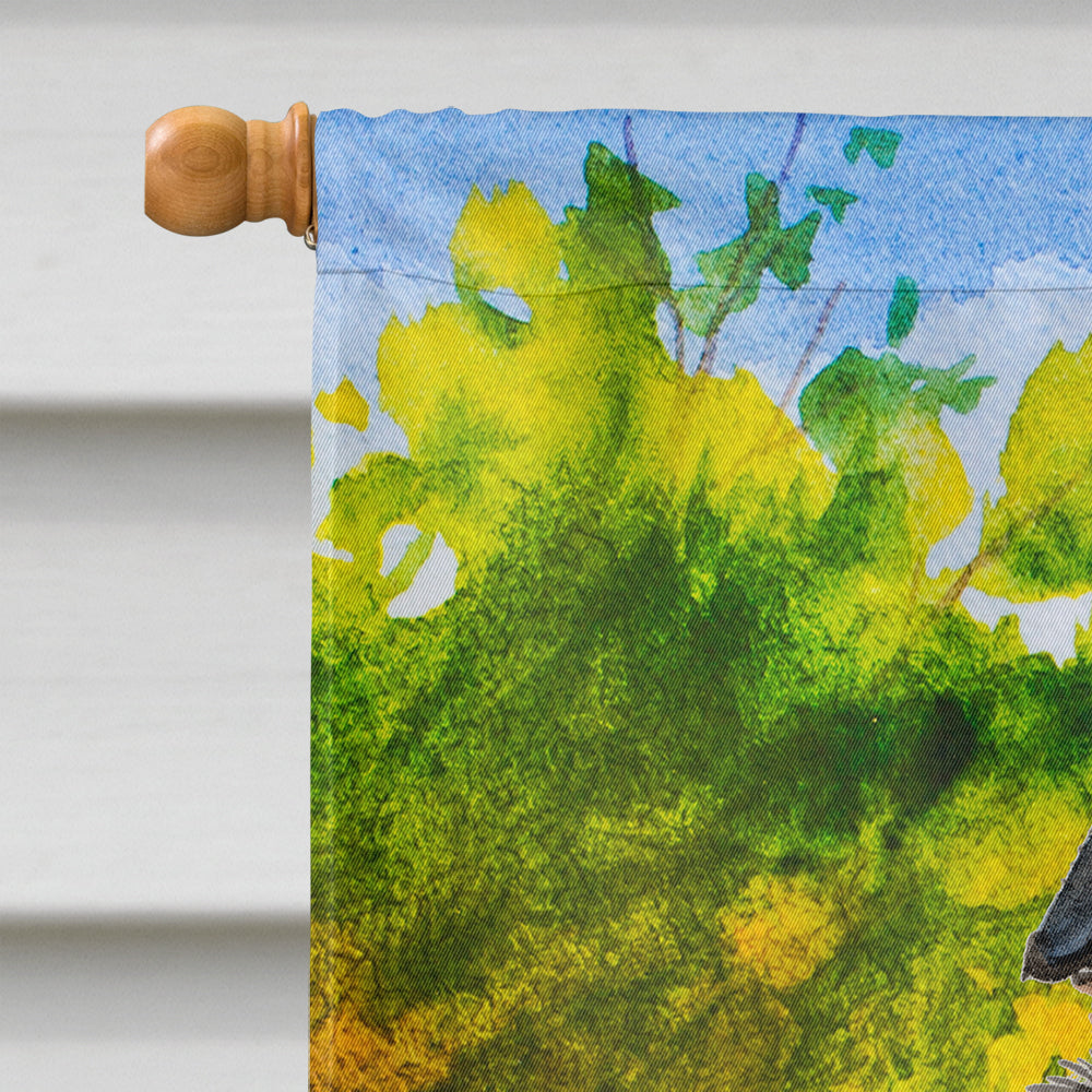 Fall Australian Shepherd House Flag 28x40 Porch Sleeve Pole Decorative Outside Yard Banner Artwork Wall Hanging, Polyester