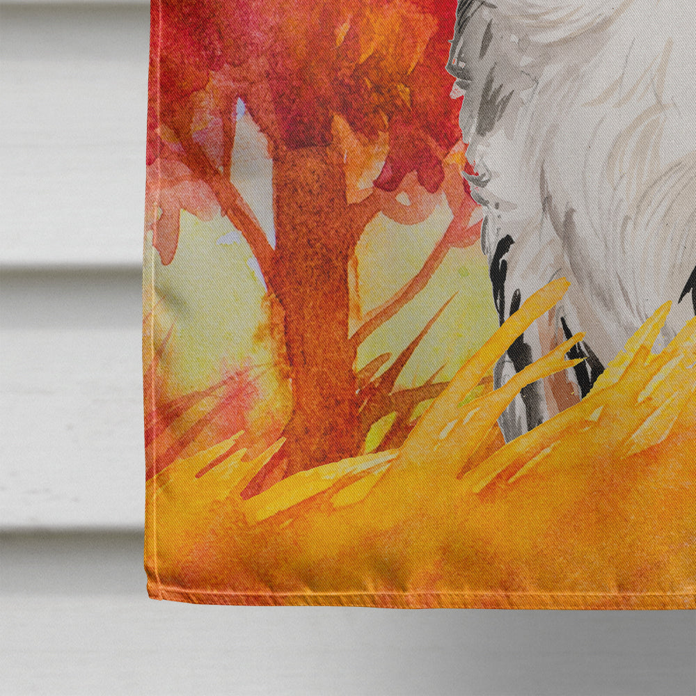 Fall Australian Shepherd House Flag 28x40 Porch Sleeve Pole Decorative Outside Yard Banner Artwork Wall Hanging, Polyester