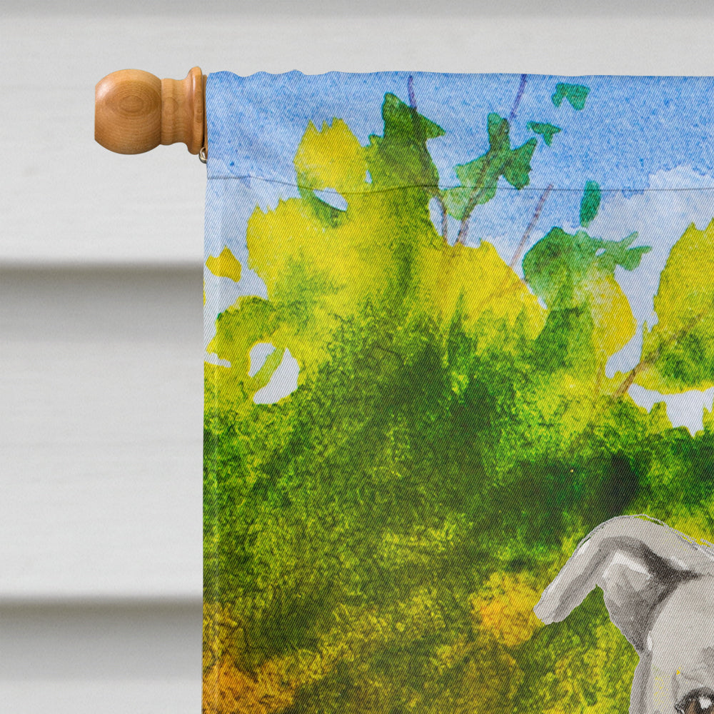 Fall Staffordshire Bull Terrier House Flag 28x40 Porch Sleeve Pole Decorative Outside Yard Banner Artwork Wall Hanging, Polyester