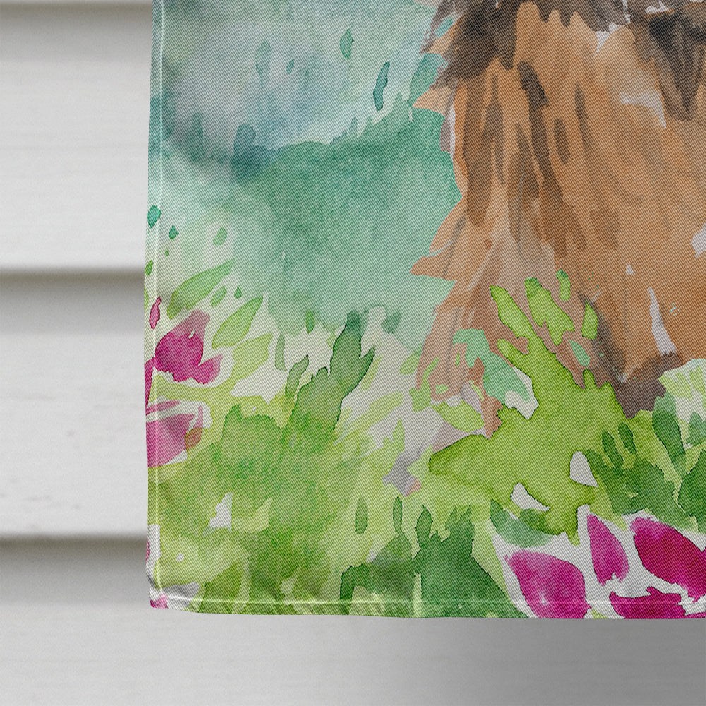 Mountian Flowers Norwich Terrier House Flag 28x40 Porch Sleeve Pole Decorative Outside Yard Banner Artwork Wall Hanging, Polyester