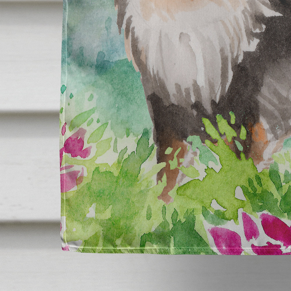 Mountian Flowers Chihuahua House Flag 28x40 Porch Sleeve Pole Decorative Outside Yard Banner Artwork Wall Hanging, Polyester