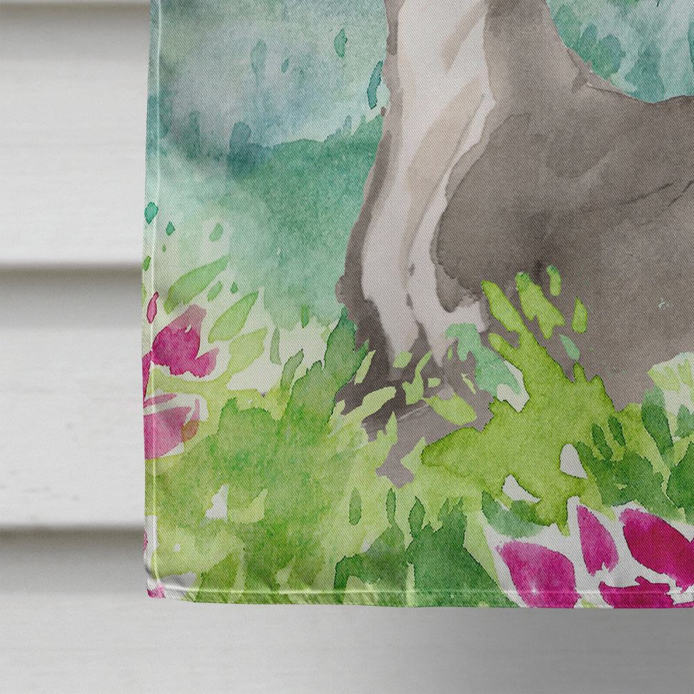 Mountian Flowers Italian Greyhound House Flag 28x40 Porch Sleeve Pole Decorative Outside Yard Banner Artwork Wall Hanging, Polyester