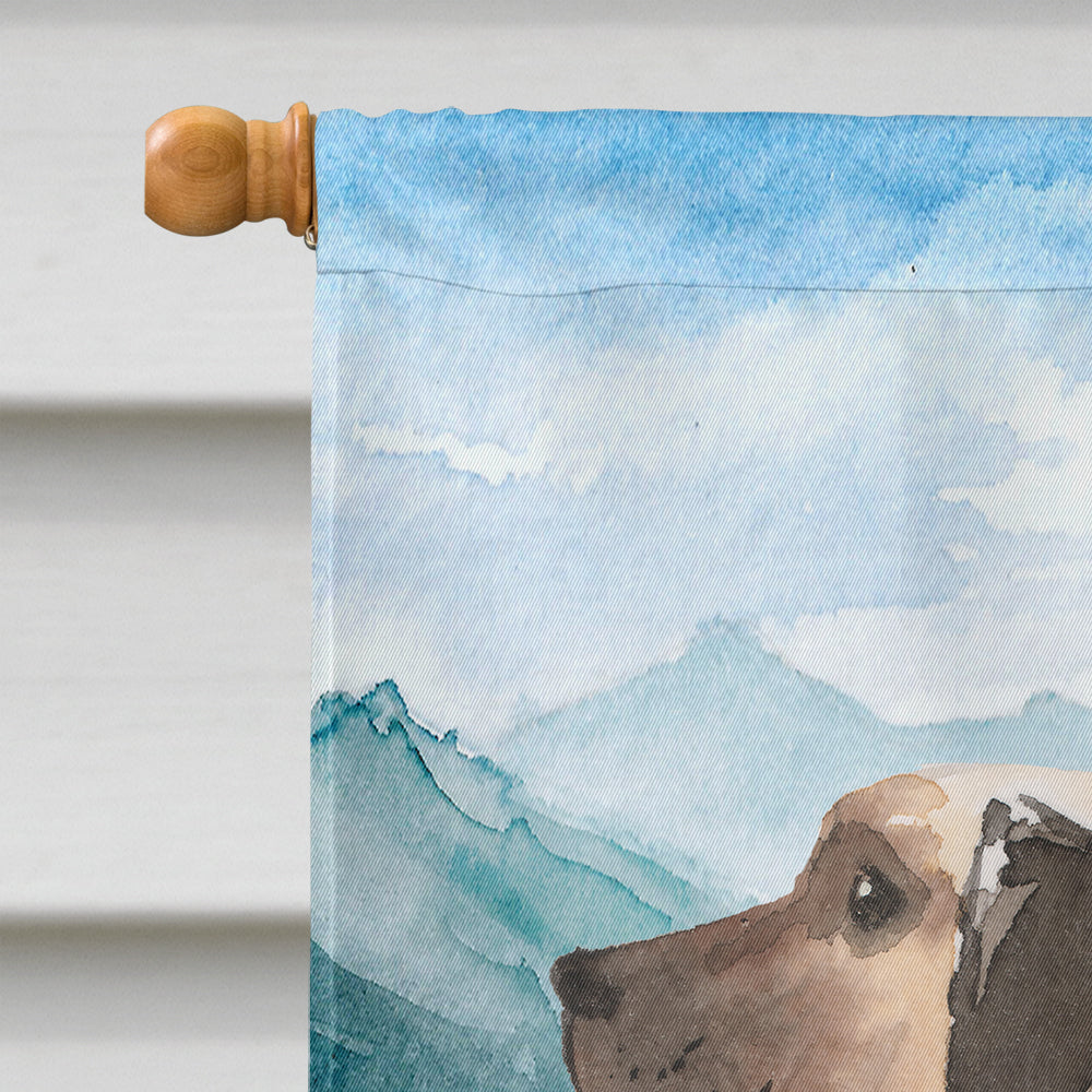 Mountian Flowers Great Dane House Flag 28x40 Porch Sleeve Pole Decorative Outside Yard Banner Artwork Wall Hanging, Polyester