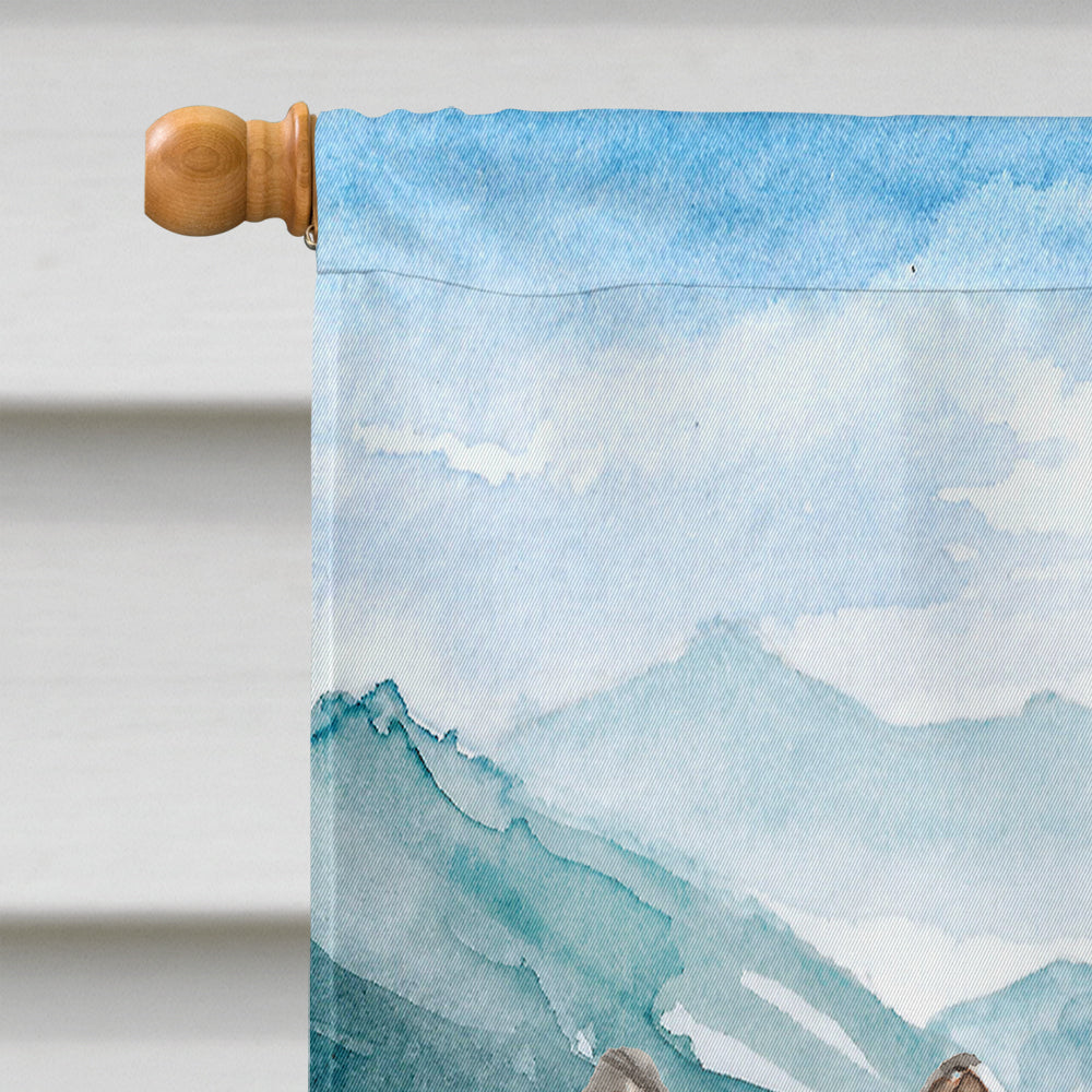 Mountian Flowers German Shepherd House Flag 28x40 Porch Sleeve Pole Decorative Outside Yard Banner Artwork Wall Hanging, Polyester