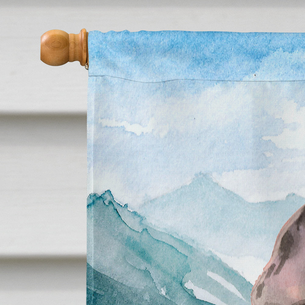 Mountian Flowers Fawn French Bulldog House Flag 28x40 Porch Sleeve Pole Decorative Outside Yard Banner Artwork Wall Hanging, Polyester