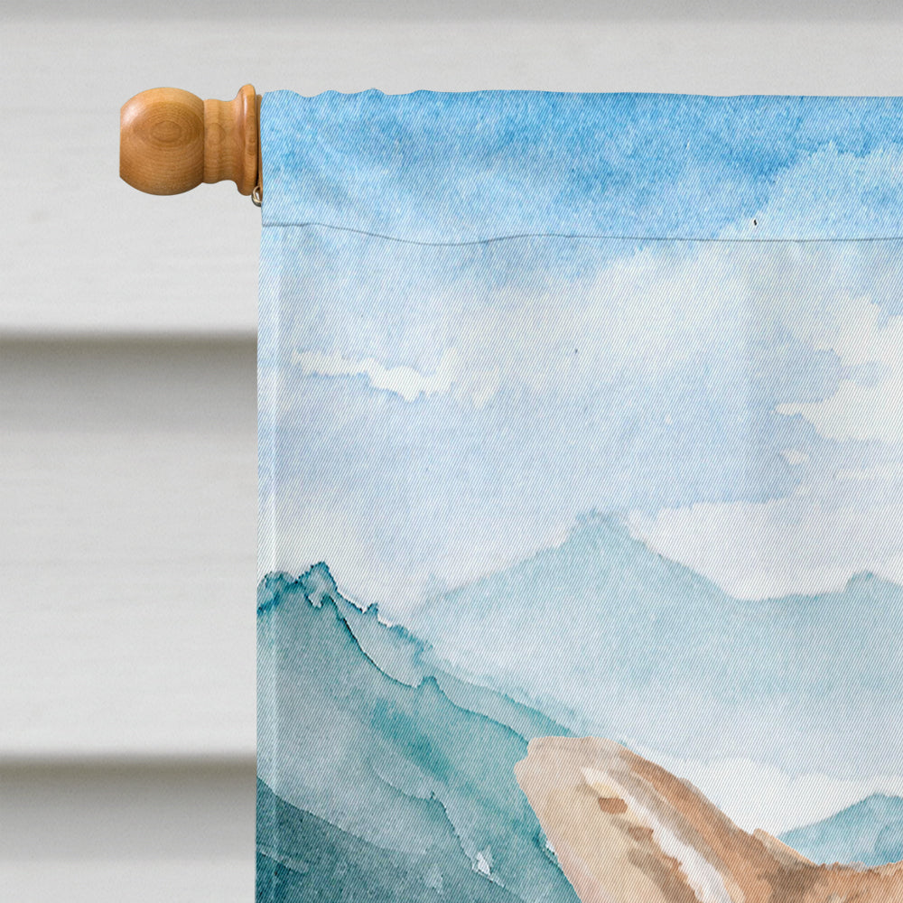 Mountian Flowers Chihuahua House Flag 28x40 Porch Sleeve Pole Decorative Outside Yard Banner Artwork Wall Hanging, Polyester
