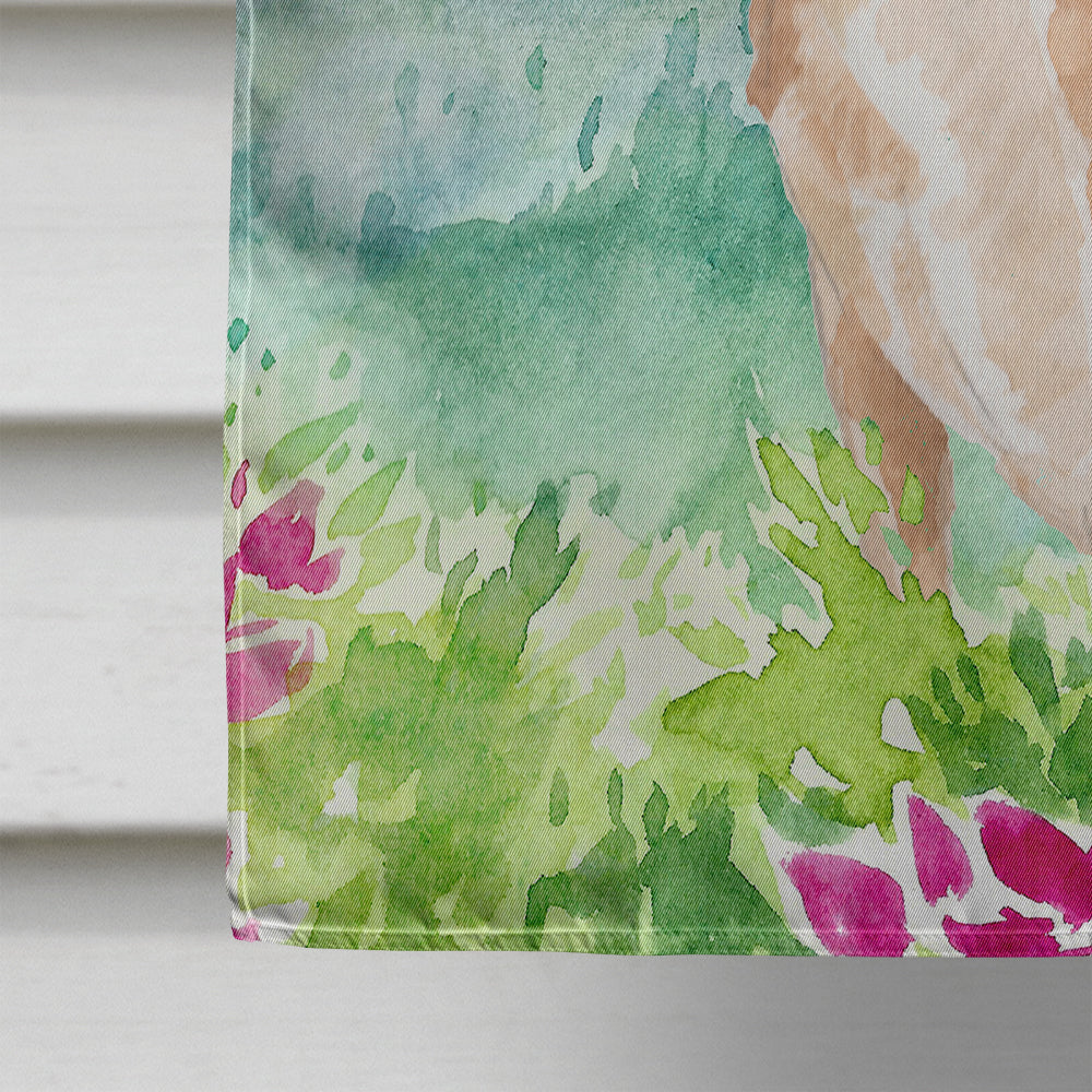Mountian Flowers Chihuahua House Flag 28x40 Porch Sleeve Pole Decorative Outside Yard Banner Artwork Wall Hanging, Polyester