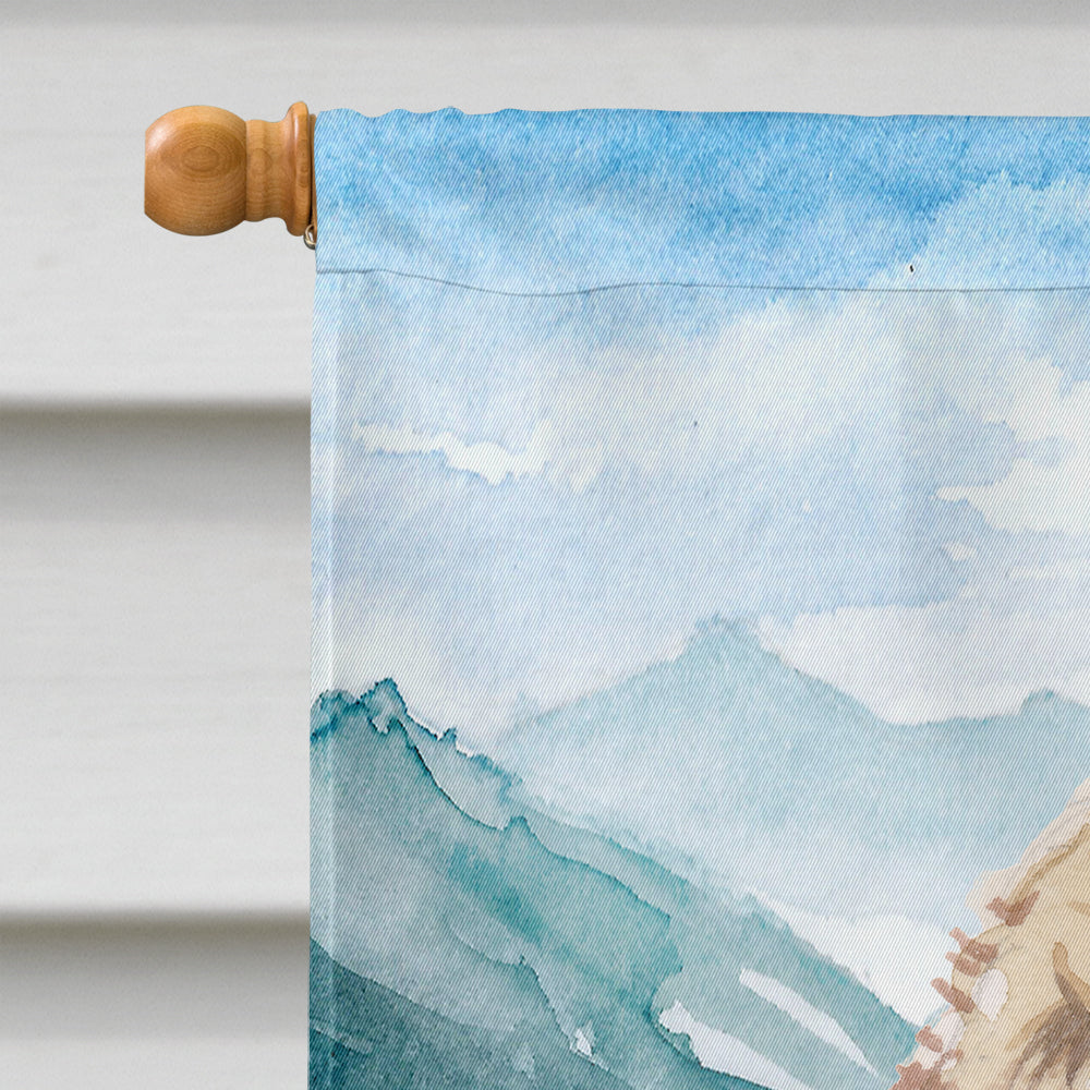 Mountian Flowers Goldendoodle House Flag 28x40 Porch Sleeve Pole Decorative Outside Yard Banner Artwork Wall Hanging, Polyester