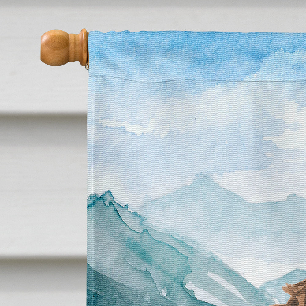 Mountian Flowers Chocolate Parti Cocker Spaniel House Flag 28x40 Porch Sleeve Pole Decorative Outside Yard Banner Artwork Wall Hanging, Polyester