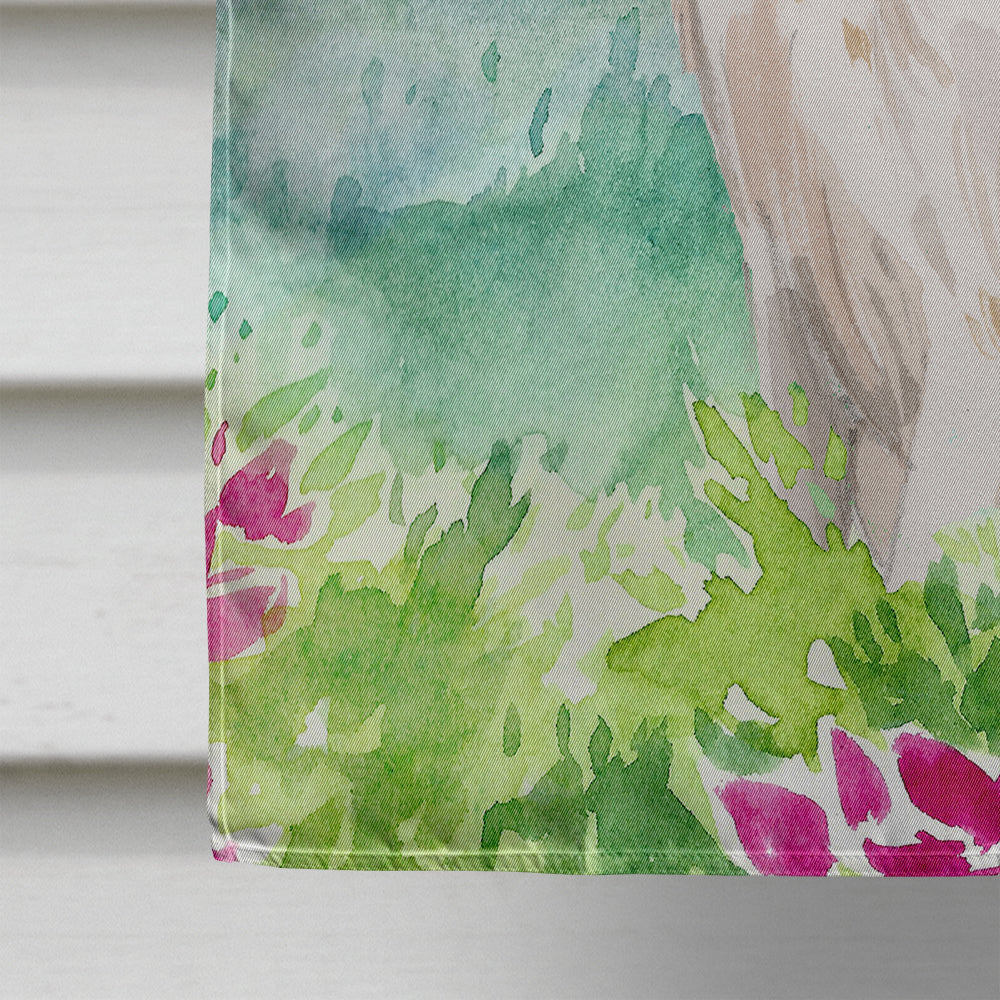 Mountian Flowers Brittany Spaniel House Flag 28x40 Porch Sleeve Pole Decorative Outside Yard Banner Artwork Wall Hanging, Polyester