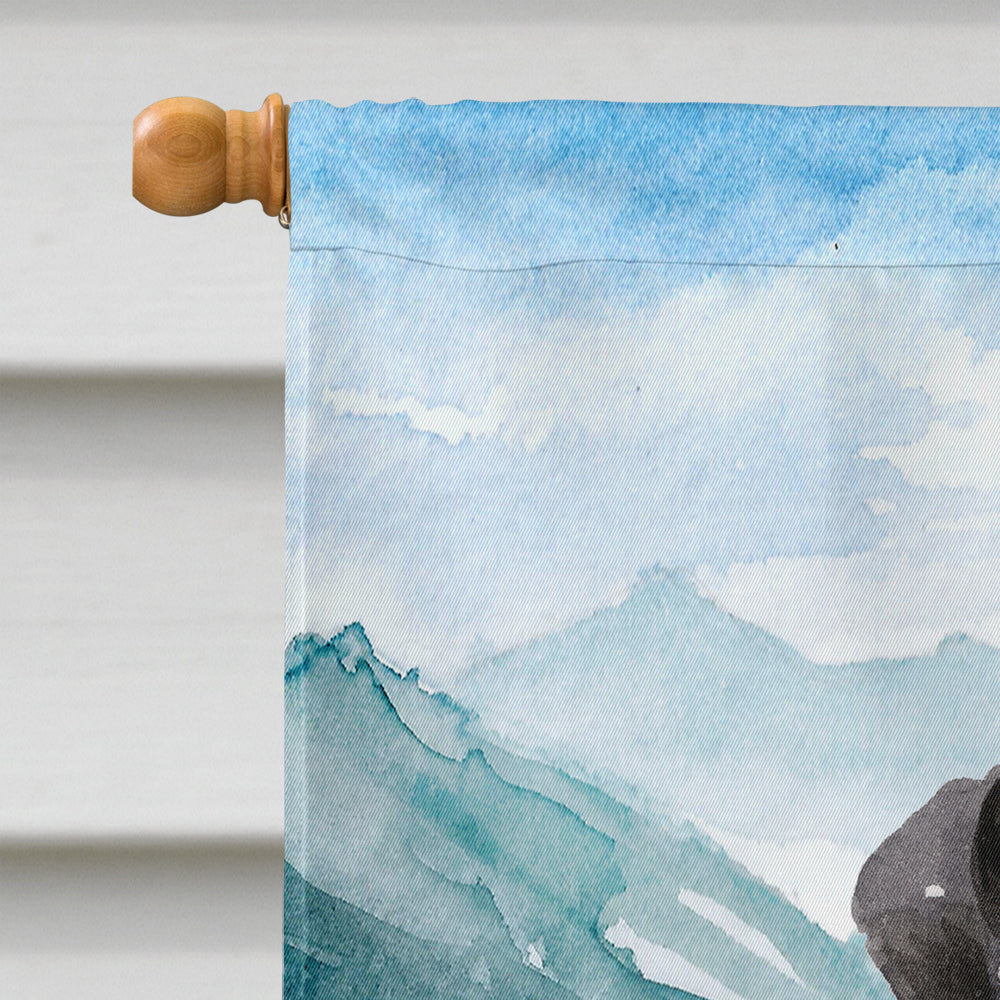 Mountian Flowers Black Lab House Flag 28x40 Porch Sleeve Pole Decorative Outside Yard Banner Artwork Wall Hanging, Polyester
