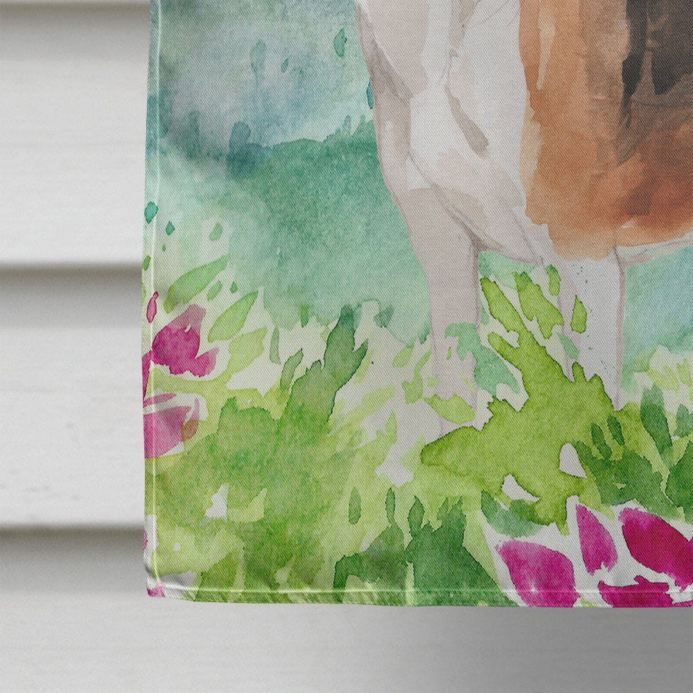 Mountian Flowers Beagle House Flag 28x40 Porch Sleeve Pole Decorative Outside Yard Banner Artwork Wall Hanging, Polyester
