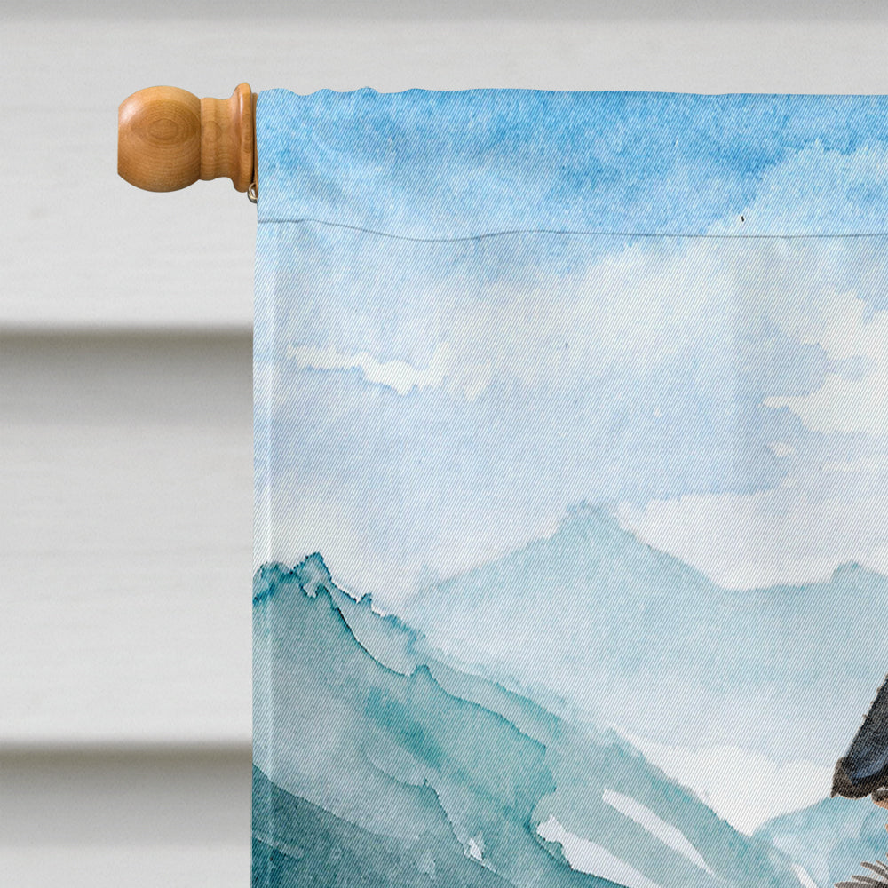 Mountian Flowers Australian Shepherd House Flag 28x40 Porch Sleeve Pole Decorative Outside Yard Banner Artwork Wall Hanging, Polyester