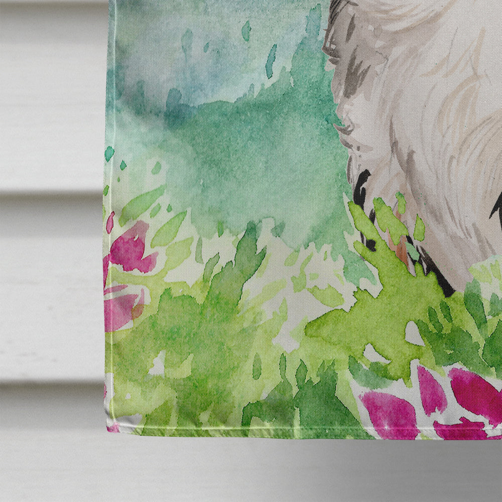 Mountian Flowers Australian Shepherd House Flag 28x40 Porch Sleeve Pole Decorative Outside Yard Banner Artwork Wall Hanging, Polyester