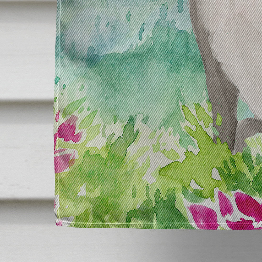 Mountian Flowers Staffordshire Bull Terrier House Flag 28x40 Porch Sleeve Pole Decorative Outside Yard Banner Artwork Wall Hanging, Polyester