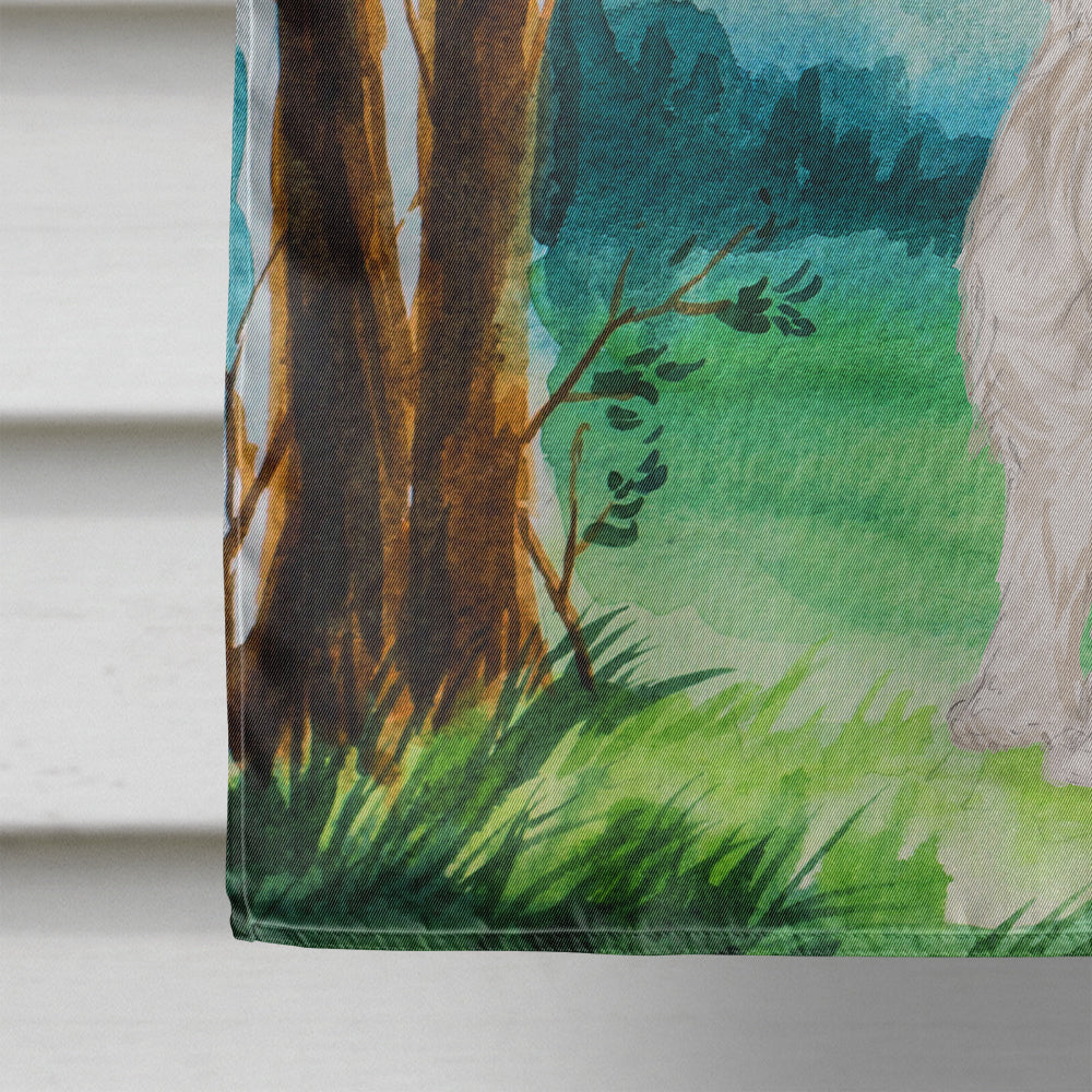 Under the Tree Westie House Flag 28x40 Porch Sleeve Pole Decorative Outside Yard Banner Artwork Wall Hanging, Polyester
