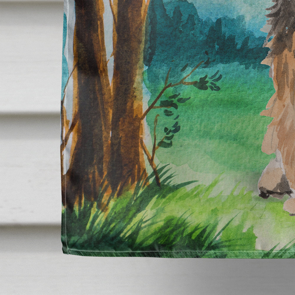 Under the Tree Norwich Terrier House Flag 28x40 Porch Sleeve Pole Decorative Outside Yard Banner Artwork Wall Hanging, Polyester