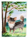 Under the Tree Chihuahua House Flag 28x40 Porch Sleeve Pole Decorative Outside Yard Banner Artwork Wall Hanging, Polyester