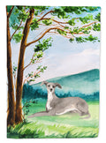 Under the Tree Italian Greyhound House Flag 28x40 Porch Sleeve Pole Decorative Outside Yard Banner Artwork Wall Hanging, Polyester