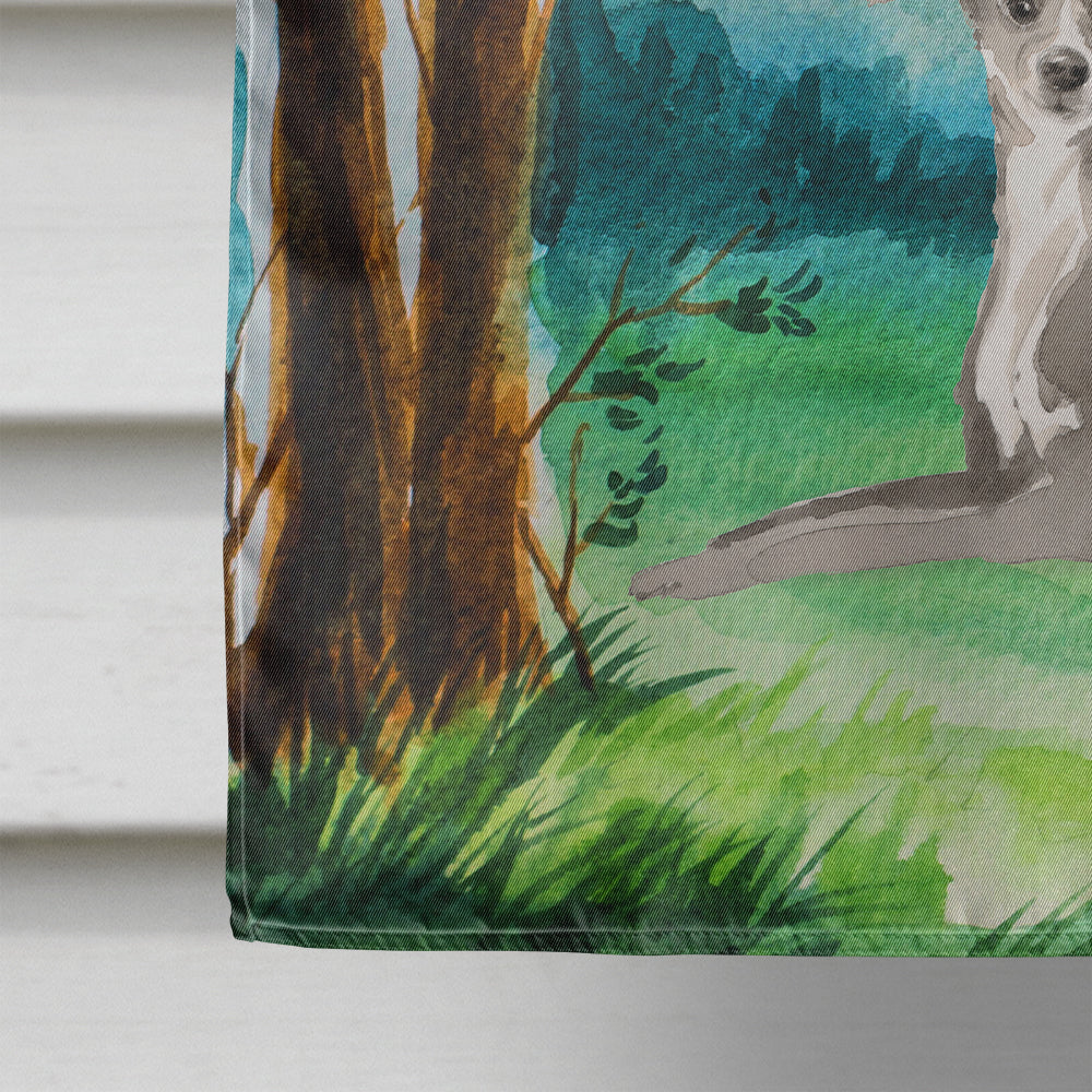 Under the Tree Italian Greyhound House Flag 28x40 Porch Sleeve Pole Decorative Outside Yard Banner Artwork Wall Hanging, Polyester