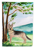 Under the Tree German Shepherd House Flag 28x40 Porch Sleeve Pole Decorative Outside Yard Banner Artwork Wall Hanging, Polyester