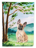 Under the Tree Fawn French Bulldog House Flag 28x40 Porch Sleeve Pole Decorative Outside Yard Banner Artwork Wall Hanging, Polyester