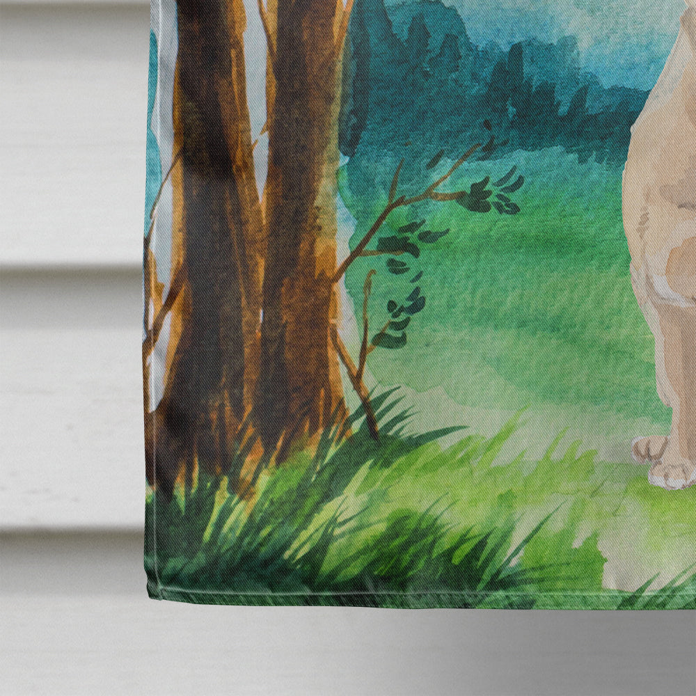 Under the Tree Fawn French Bulldog House Flag 28x40 Porch Sleeve Pole Decorative Outside Yard Banner Artwork Wall Hanging, Polyester