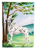 Under the Tree Dalmatian House Flag 28x40 Porch Sleeve Pole Decorative Outside Yard Banner Artwork Wall Hanging, Polyester