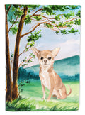 Under the Tree Chihuahua House Flag 28x40 Porch Sleeve Pole Decorative Outside Yard Banner Artwork Wall Hanging, Polyester
