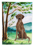 Under the Tree Chocolate Labrador House Flag 28x40 Porch Sleeve Pole Decorative Outside Yard Banner Artwork Wall Hanging, Polyester