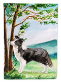 Under the Tree Border Collie House Flag 28x40 Porch Sleeve Pole Decorative Outside Yard Banner Artwork Wall Hanging, Polyester