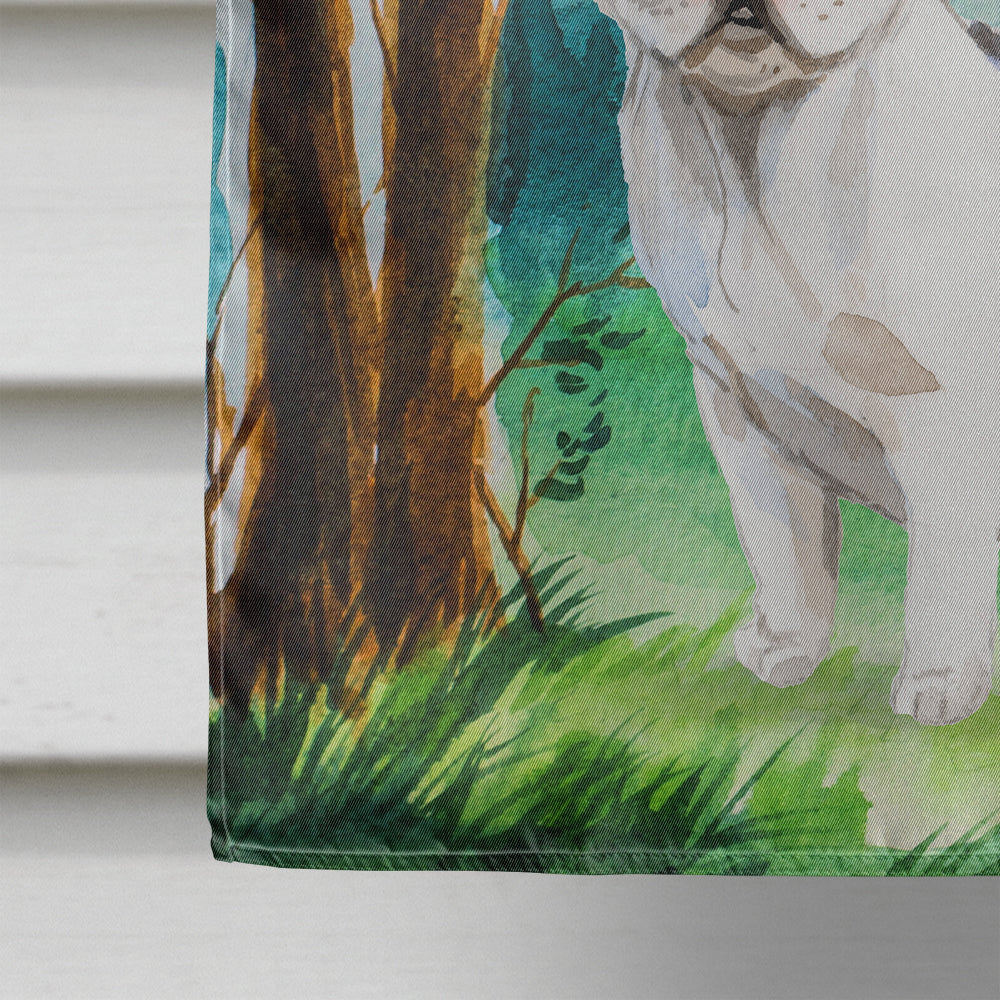 Under the Tree French Bulldog House Flag 28x40 Porch Sleeve Pole Decorative Outside Yard Banner Artwork Wall Hanging, Polyester