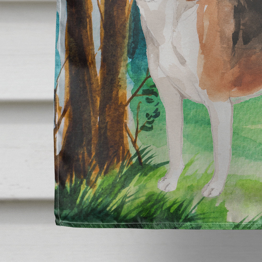 Under the Tree Beagle House Flag 28x40 Porch Sleeve Pole Decorative Outside Yard Banner Artwork Wall Hanging, Polyester
