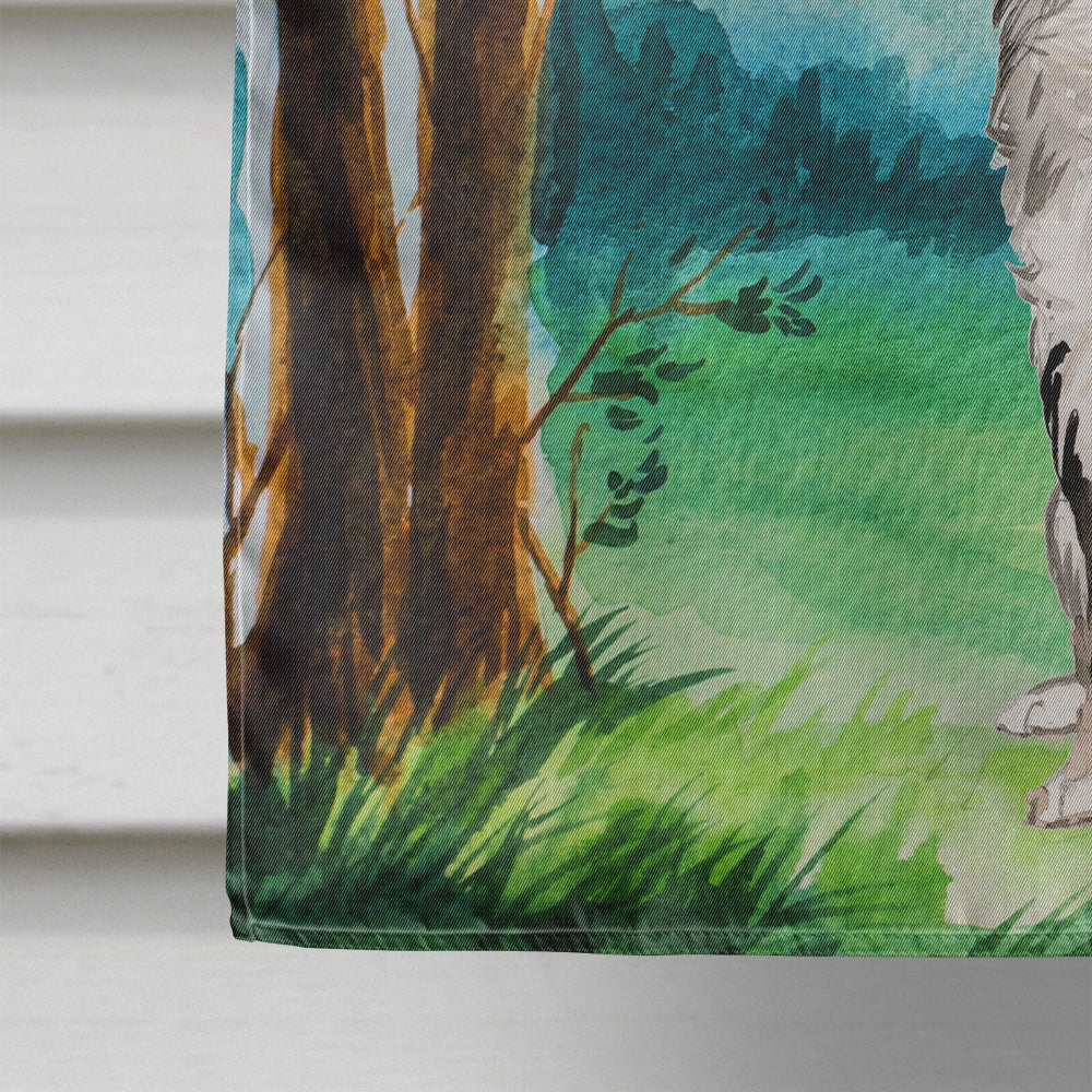 Under the Tree Australian Shepherd House Flag 28x40 Porch Sleeve Pole Decorative Outside Yard Banner Artwork Wall Hanging, Polyester