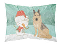 German Shepherd and Snowman Christmas Standard Pillowcase Lightweight Super Soft Easy Care Decorative Artwork Pillowcase, Standard