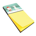 White Boxer and Snowman Christmas Watercolor Sticky Note Holder Refillable Dispenser Desk Accessory 3x3 Pad Gift