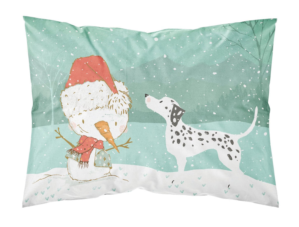 Dalmatian and Snowman Christmas Standard Pillowcase Lightweight Super Soft Easy Care Decorative Artwork Pillowcase, Standard