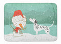 Dalmatian and Snowman Christmas Memory Foam Kitchen Mat Machine Washable Anti-Fatigue Cushion Comfort Bath or Kitchen Rug