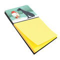 Black Great Dane and Snowman Christmas Watercolor Sticky Note Holder Refillable Dispenser Desk Accessory 3x3 Pad Gift