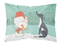 Black Greyhound Snowman Christmas Standard Pillowcase Lightweight Super Soft Easy Care Decorative Artwork Pillowcase, Standard