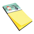 Black Greyhound Snowman Christmas Watercolor Sticky Note Holder Refillable Dispenser Desk Accessory 3x3 Pad Gift