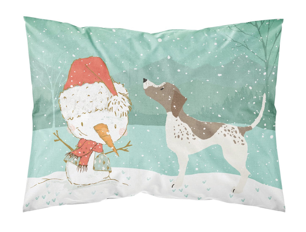 German Shorthair Snowman Christmas Standard Pillowcase Lightweight Super Soft Easy Care Decorative Artwork Pillowcase, Standard