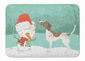 German Shorthair Snowman Christmas Memory Foam Kitchen Mat Machine Washable Anti-Fatigue Cushion Comfort Bath or Kitchen Rug
