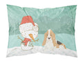 Basset Hound Snowman Christmas Standard Pillowcase Lightweight Super Soft Easy Care Decorative Artwork Pillowcase, Standard