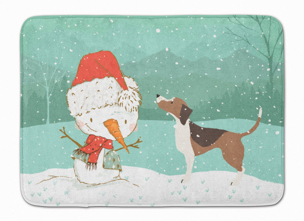 Beagle Snowman Christmas Memory Foam Kitchen Mat Machine Washable Anti-Fatigue Cushion Comfort Bath or Kitchen Rug