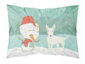 White Bull Terrier Snowman Christmas Standard Pillowcase Lightweight Super Soft Easy Care Decorative Artwork Pillowcase, Standard